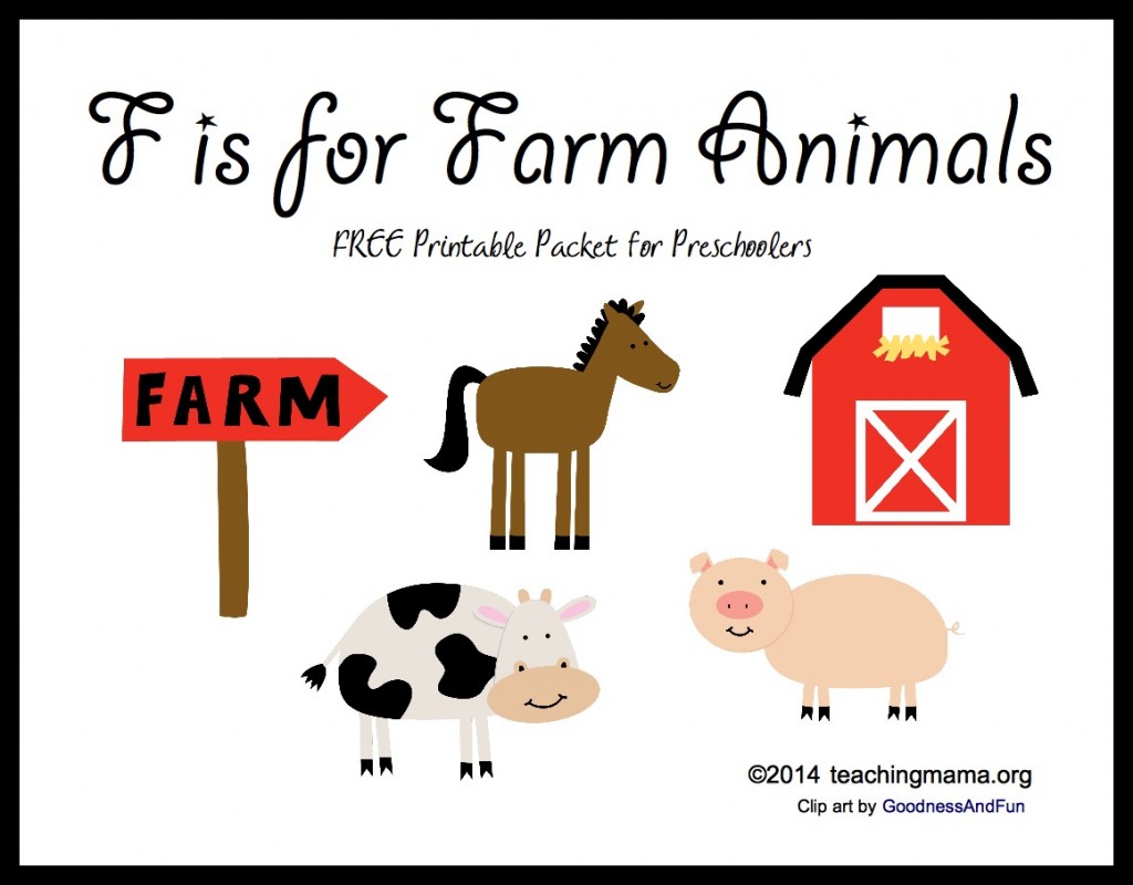 f is for farm animals letter f printables