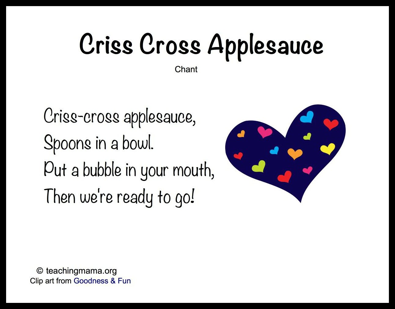 Criss Cross Applesauce.