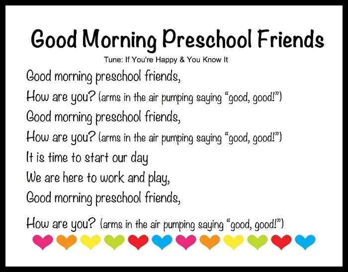Good Morning Preschool Friends