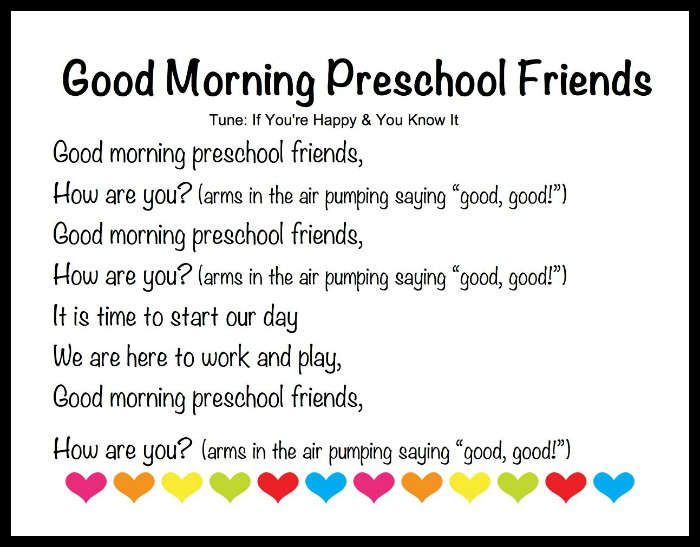 Good Morning Preschool Friends