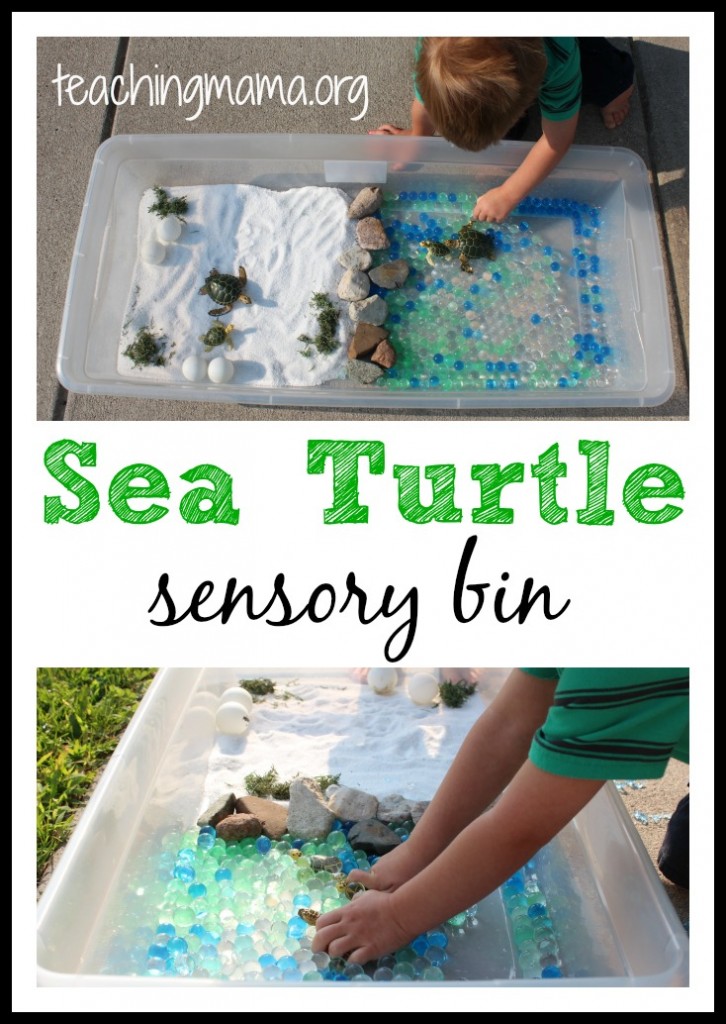 Water Beads for Kids - Sea Turtle Sensory Bin