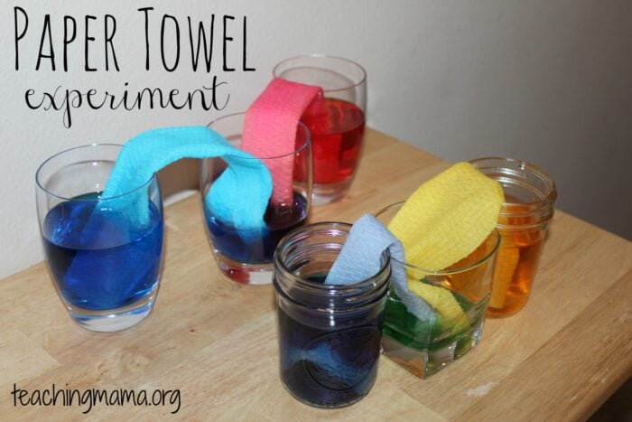 evaporation experiment with paper towel