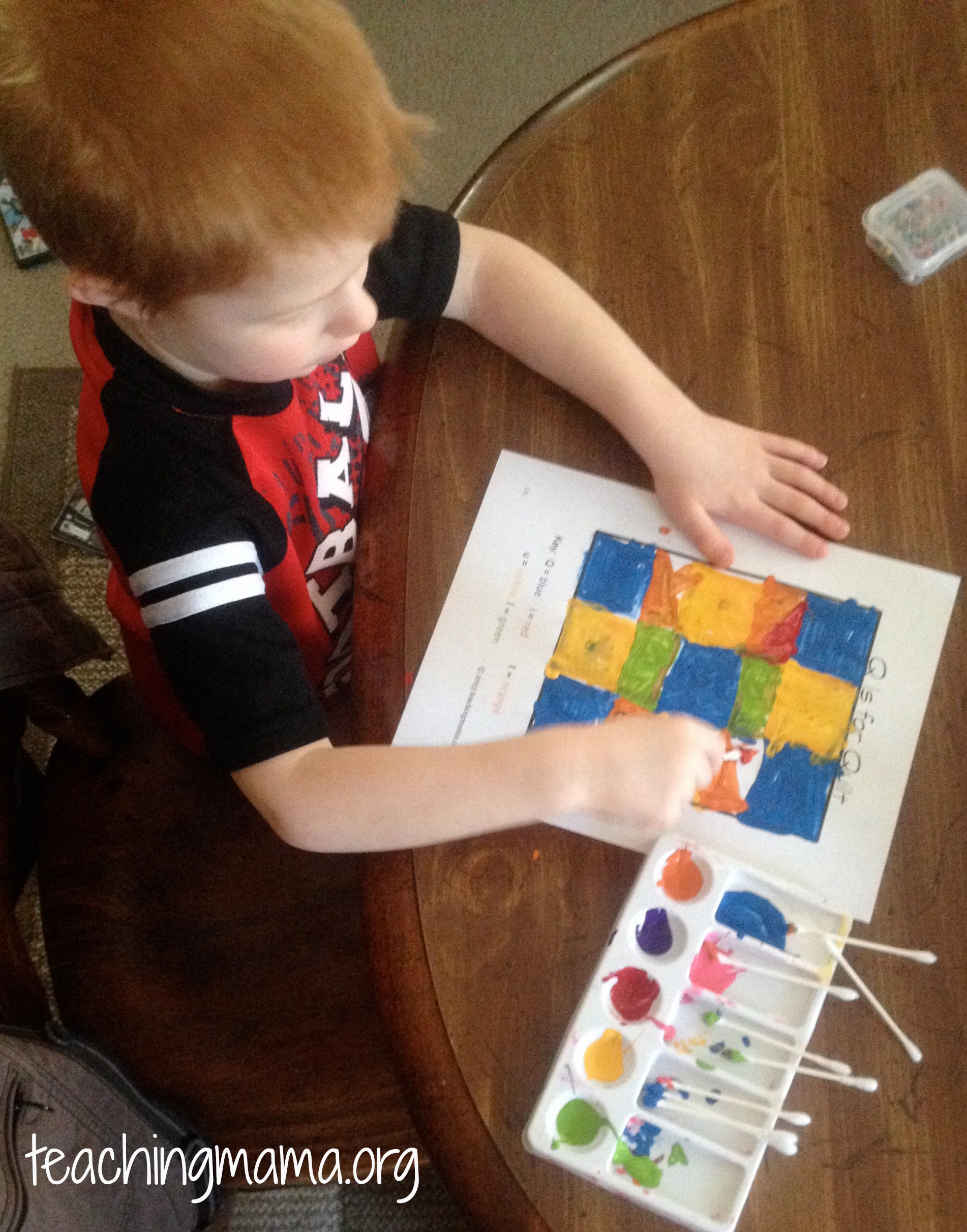 q-tip painting for fine motor skills