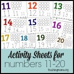 Activities for Numbers 11-20