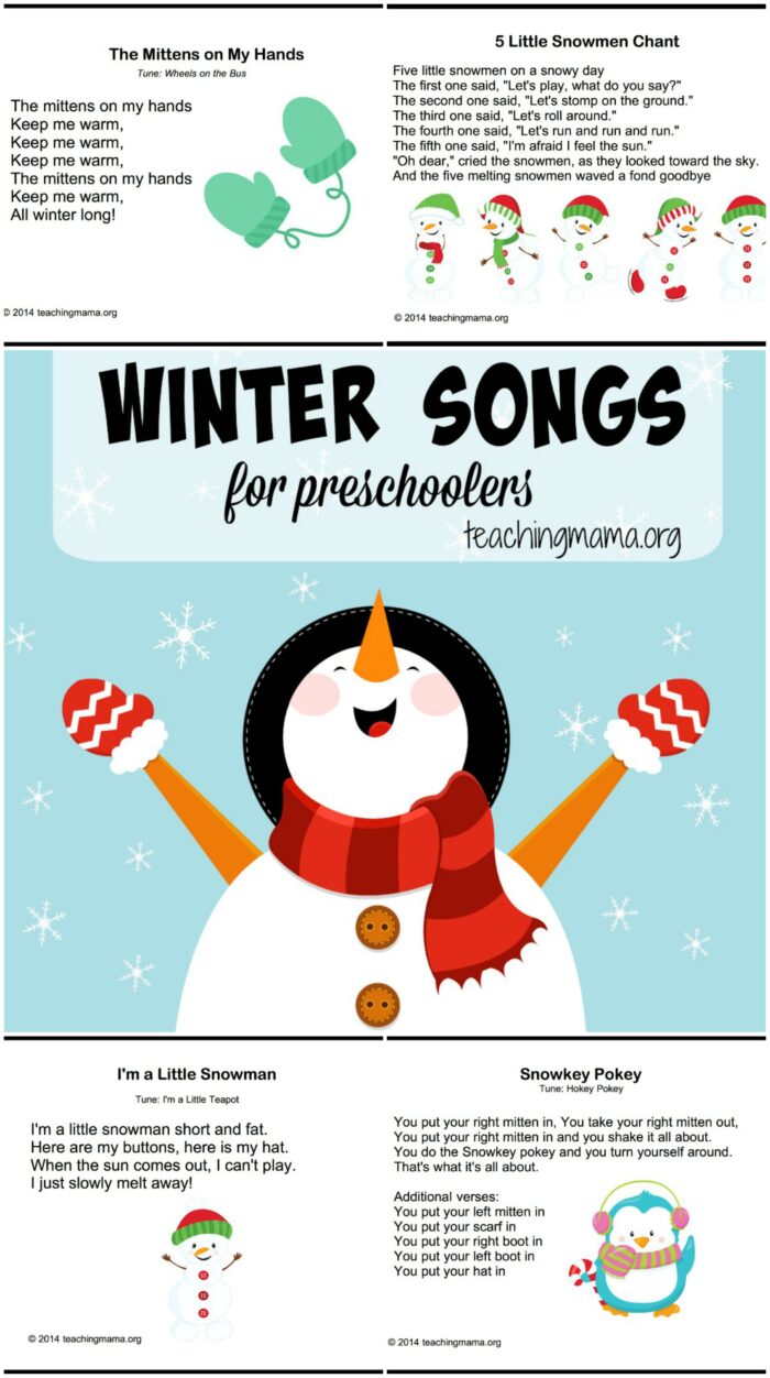 Winter Songs for Preschoolers - Teaching Mama