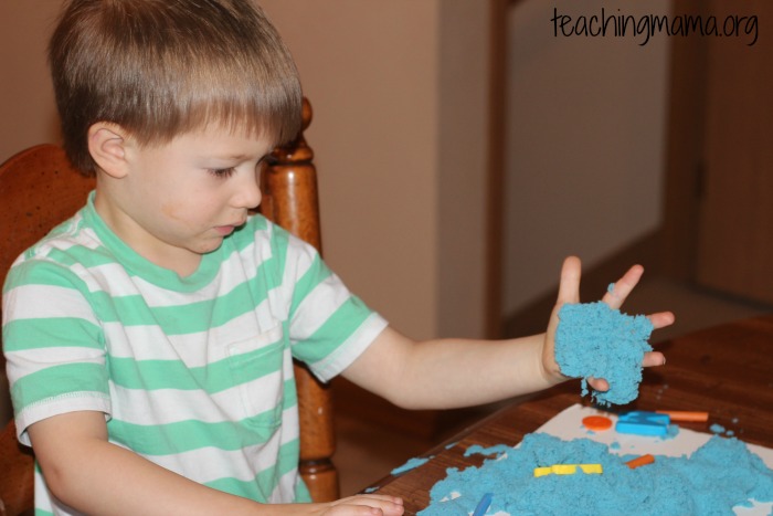 Playing with kinetic sand