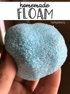 homemade floam - an easy recipe using a few ingredients including microbeads