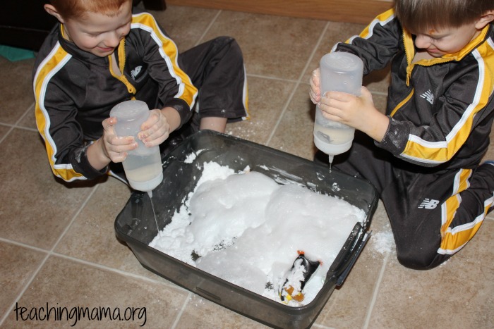 homemade snow and vinegar!