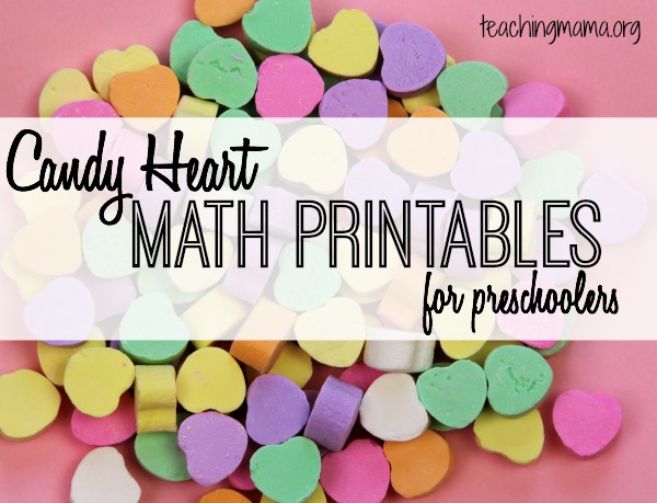 Candy Heart Math Printables for Preschoolers