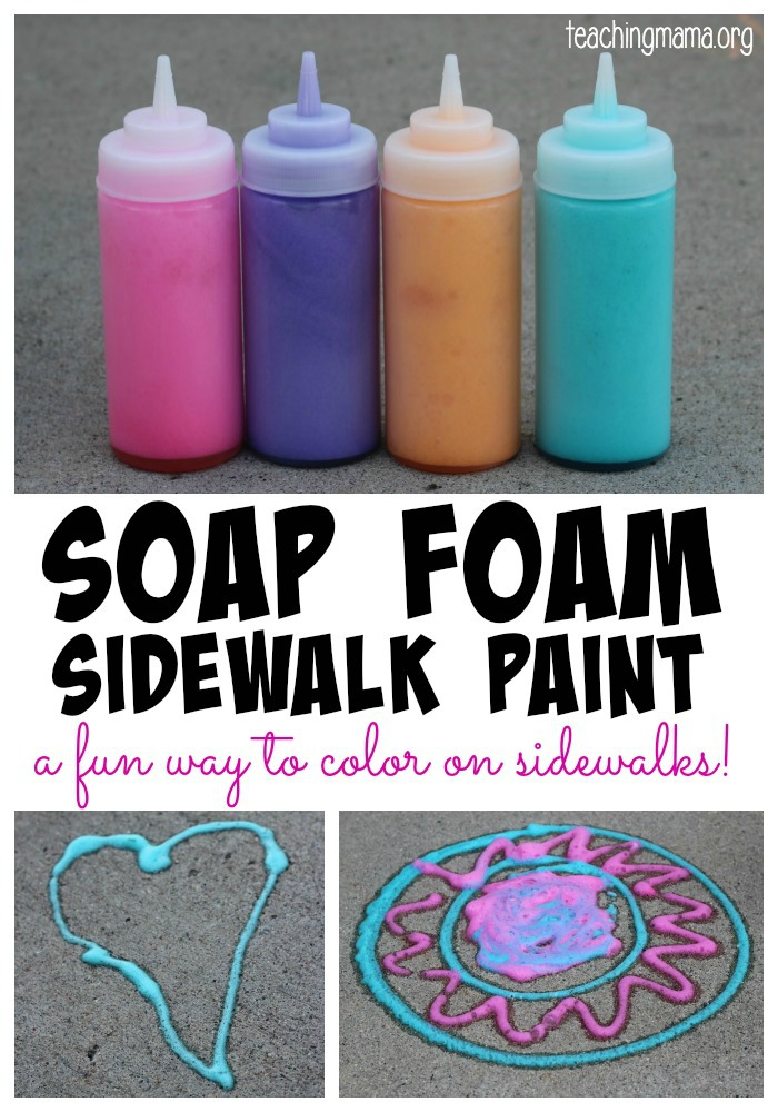 DIY Sidewalk Fizzy Foam Paint