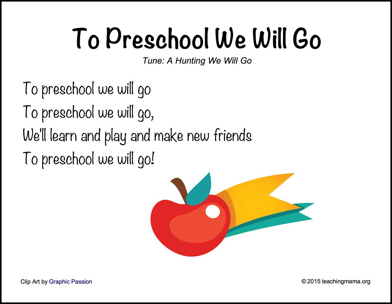 To Preschool We Will Go