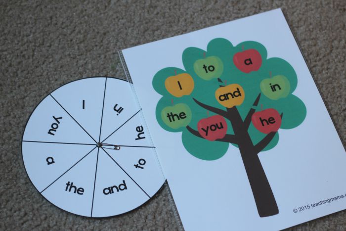 Apple Tree Game with Sight Words