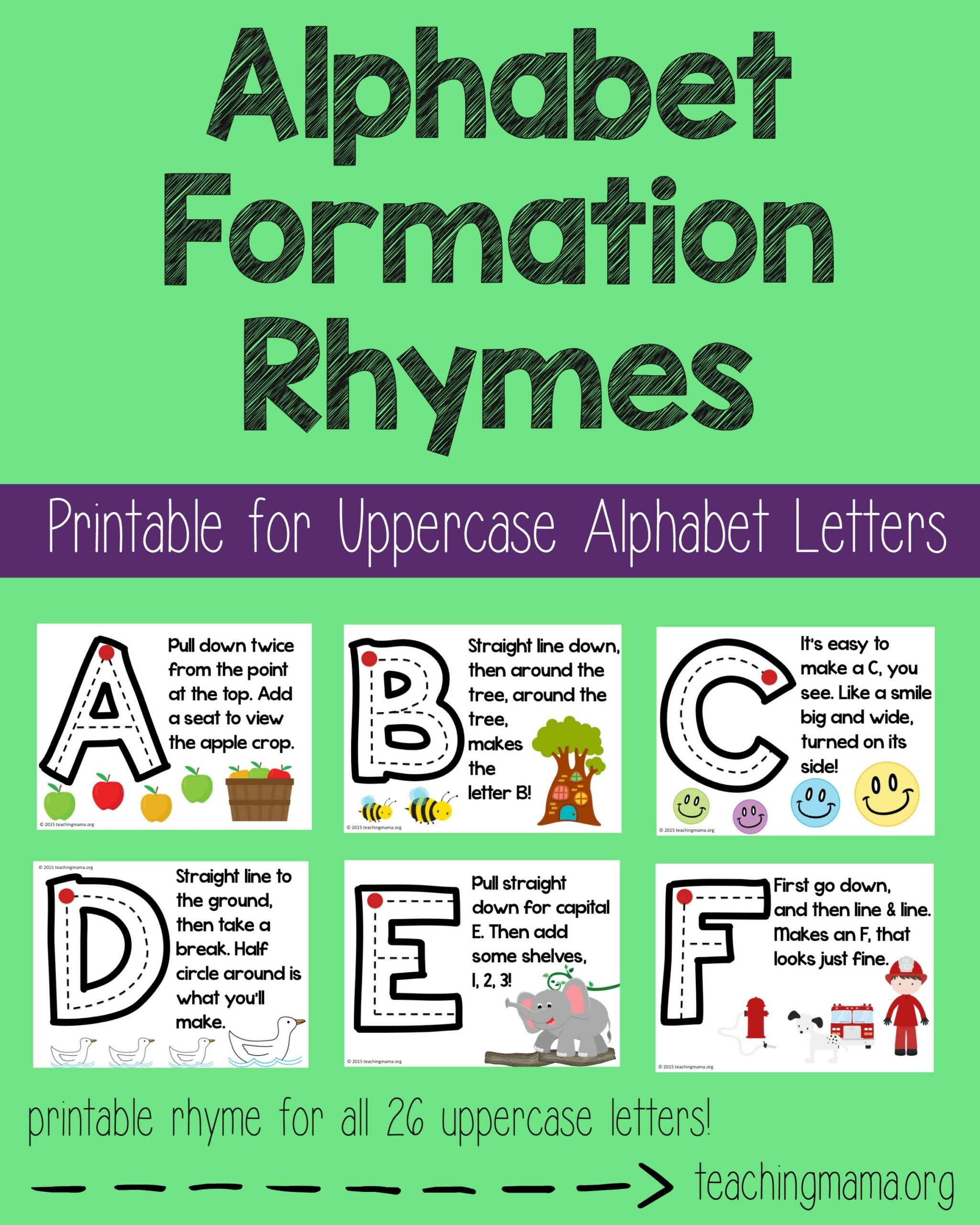 Uppercase Alphabet Formation Rhymes Teaching Mama