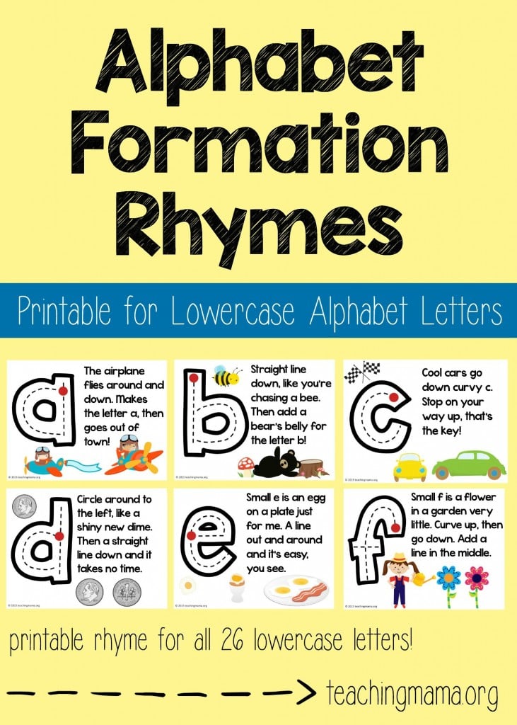 Lowercase Alphabet Formation Rhymes