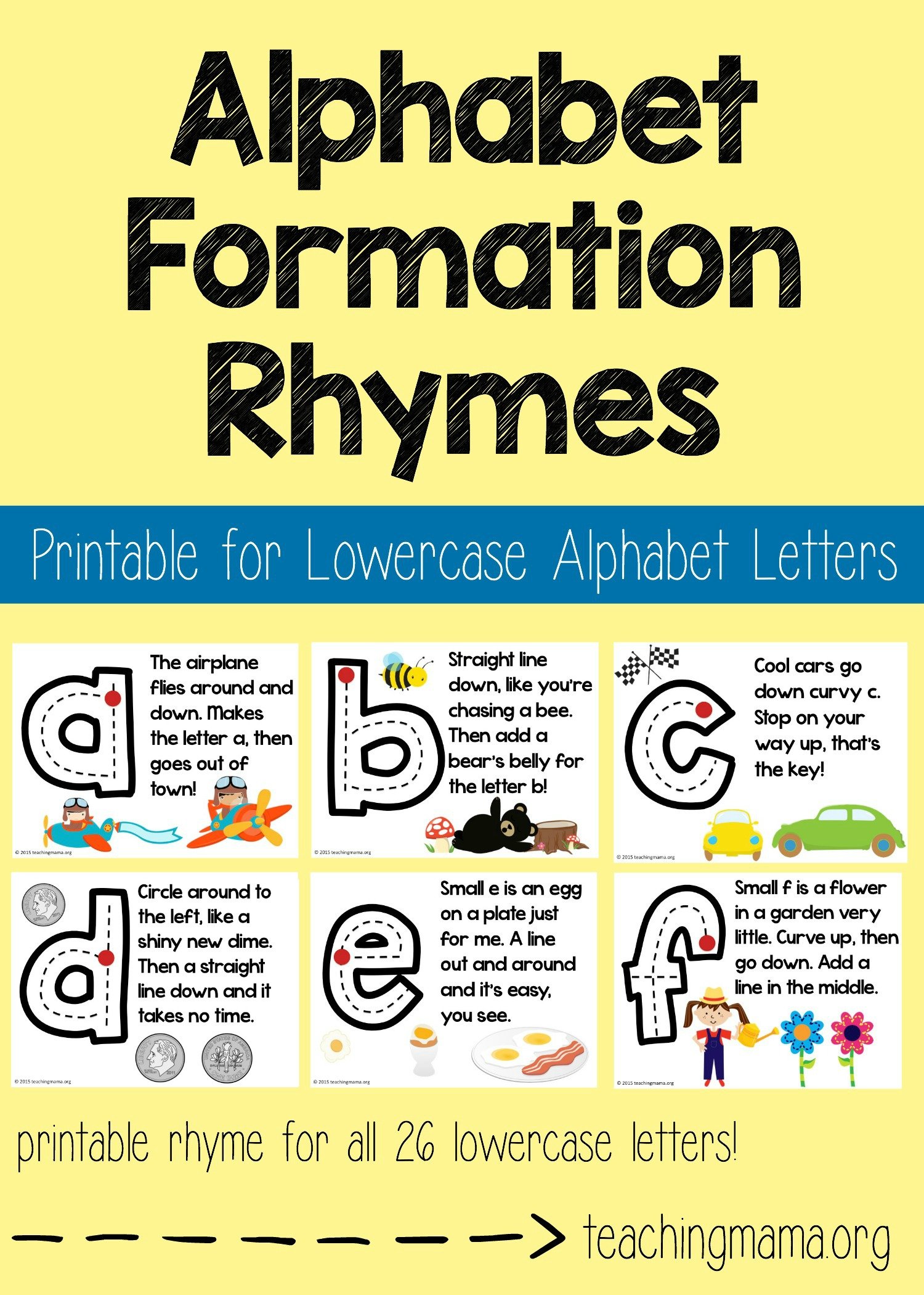 Lowercase Alphabet Formation Rhymes Teaching Mama