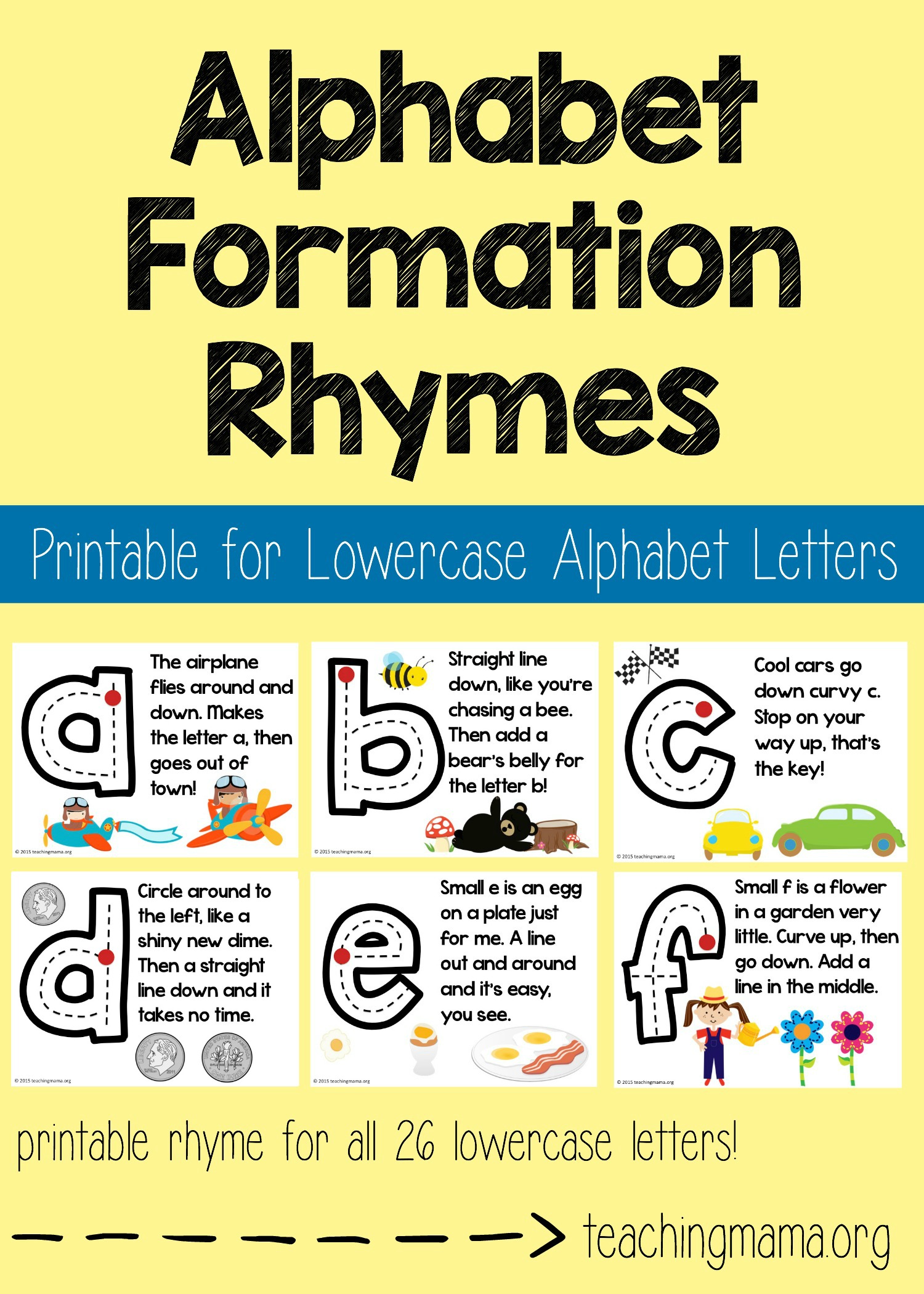 Lowercase Alphabet Formation Rhymes Teaching Mama   Lowercase Alphabet Formation Rhymes 