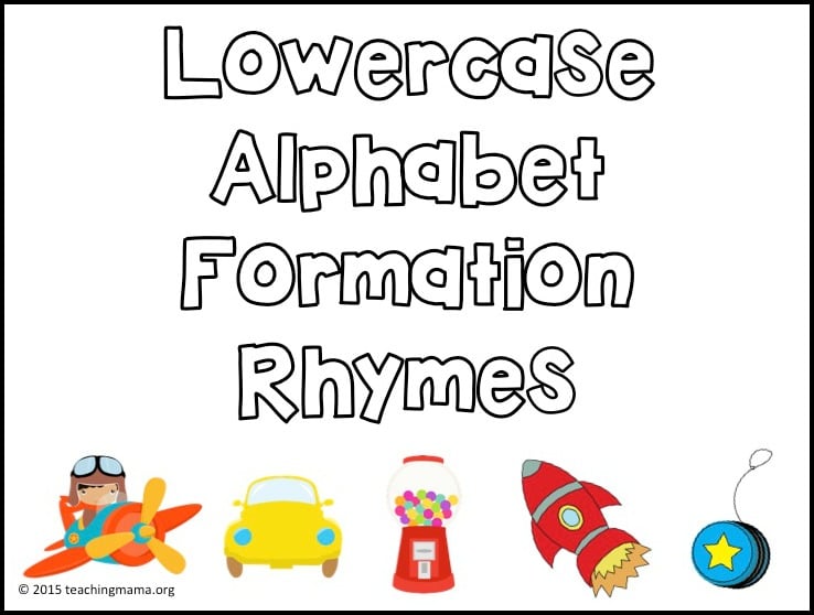 Lowercase Alphabet Formation Rhymes Teaching Mama
