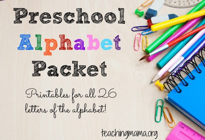 preschool alphabet packet