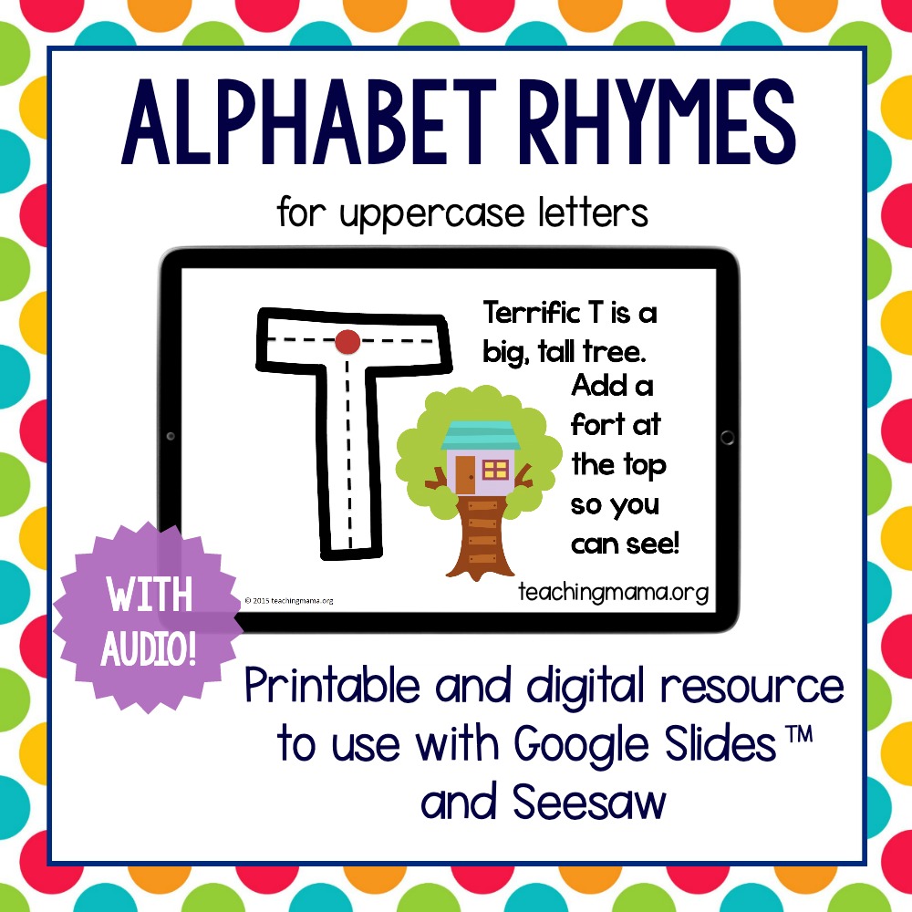 uppercase alphabet formation rhymes teaching mama