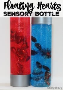 Floating Hearts Sensory Bottle - Teaching Mama