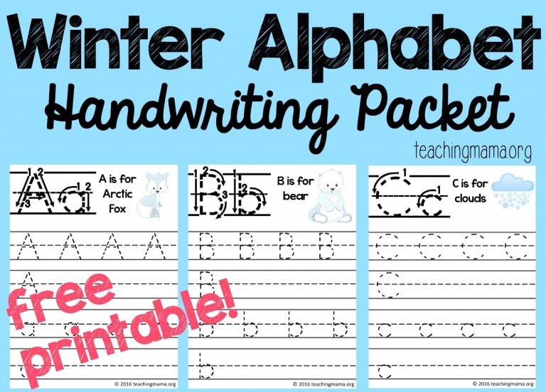 Winter Alphabet Handwriting Packet
