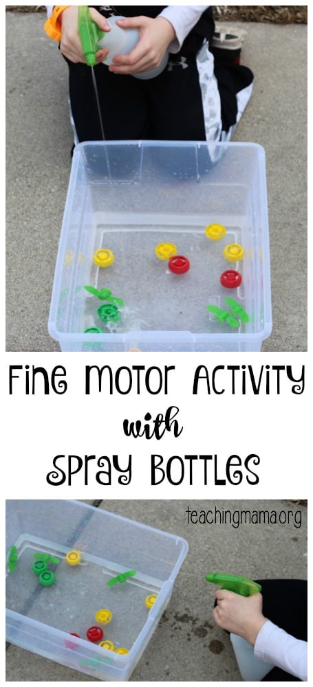 Fine Motor Activity with Spray Bottles