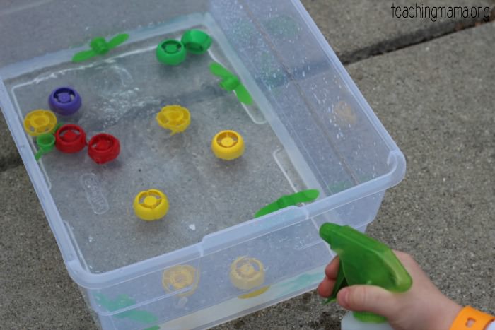 Fine Motor Activity with Spray Bottles