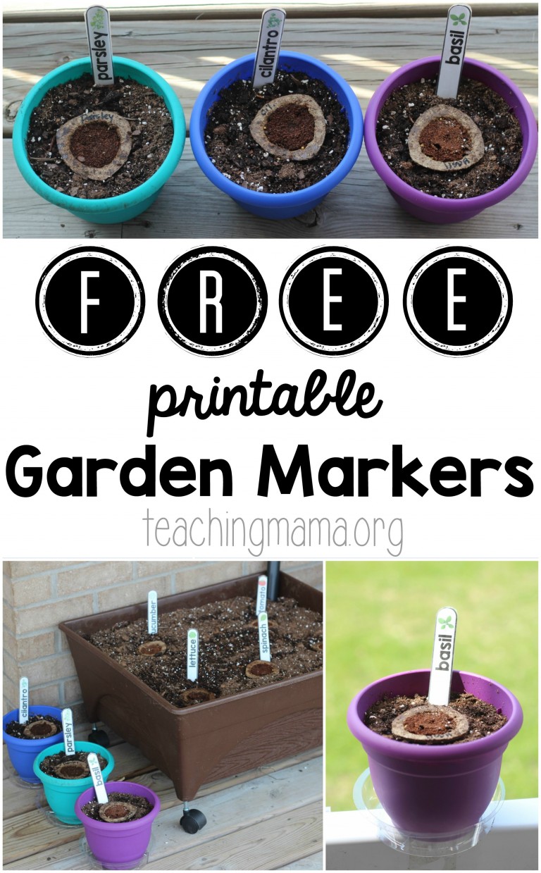 Free Printable Garden Markers with Gro-able Seed Pods - Teaching Mama
