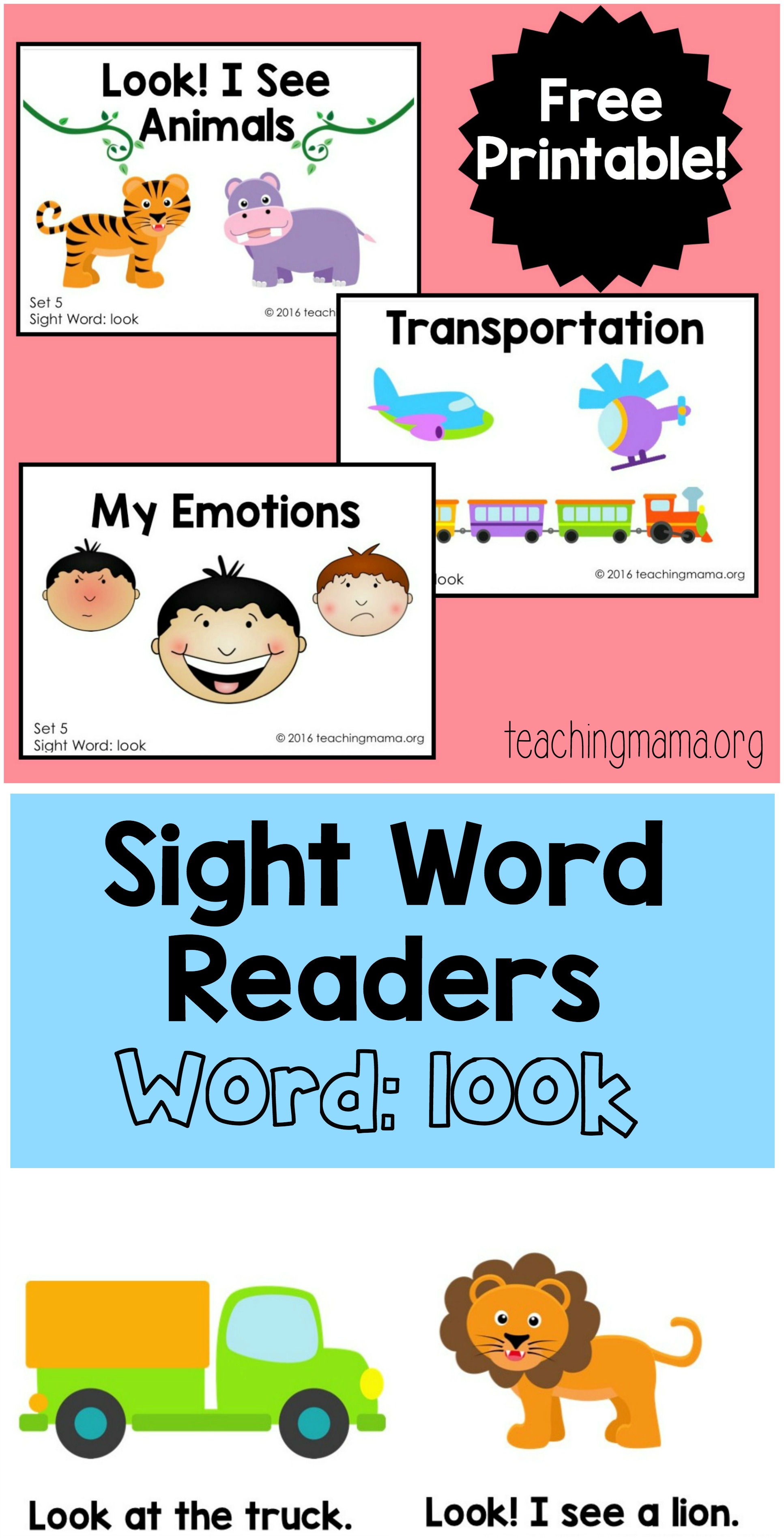 Sight Word Readers for the word Look