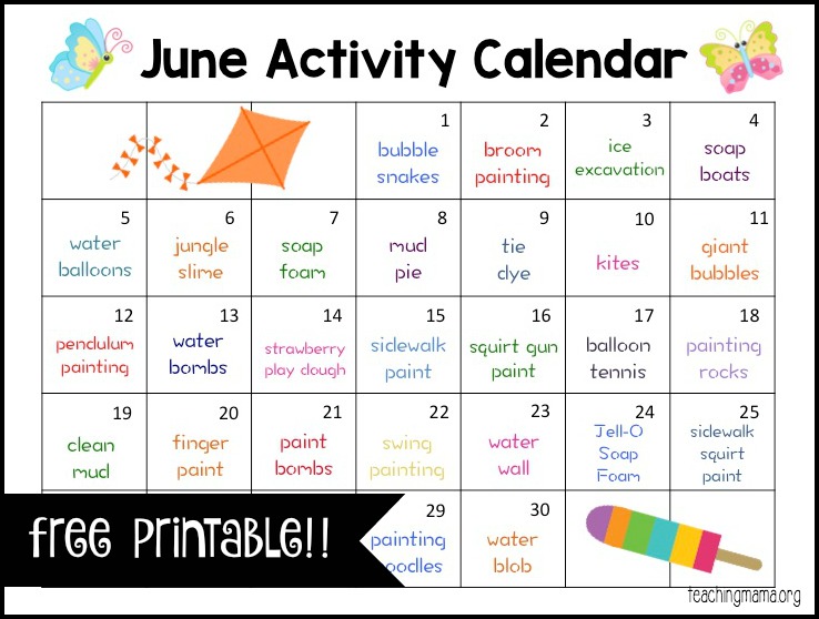 June Activity Calendar