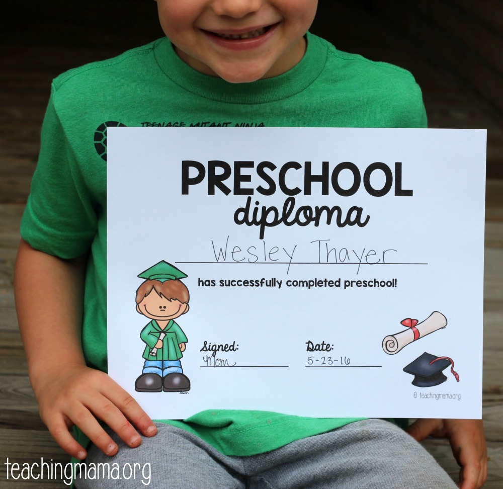 preschool graduation diploma