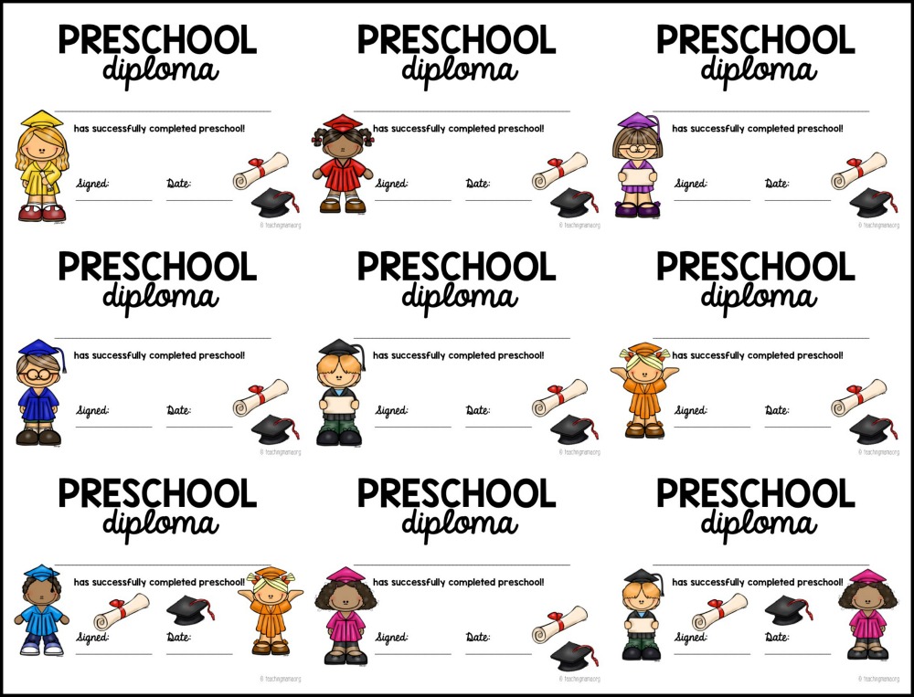 preschool graduation certificates templates