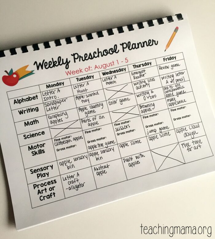 Weekly Preschool Planner