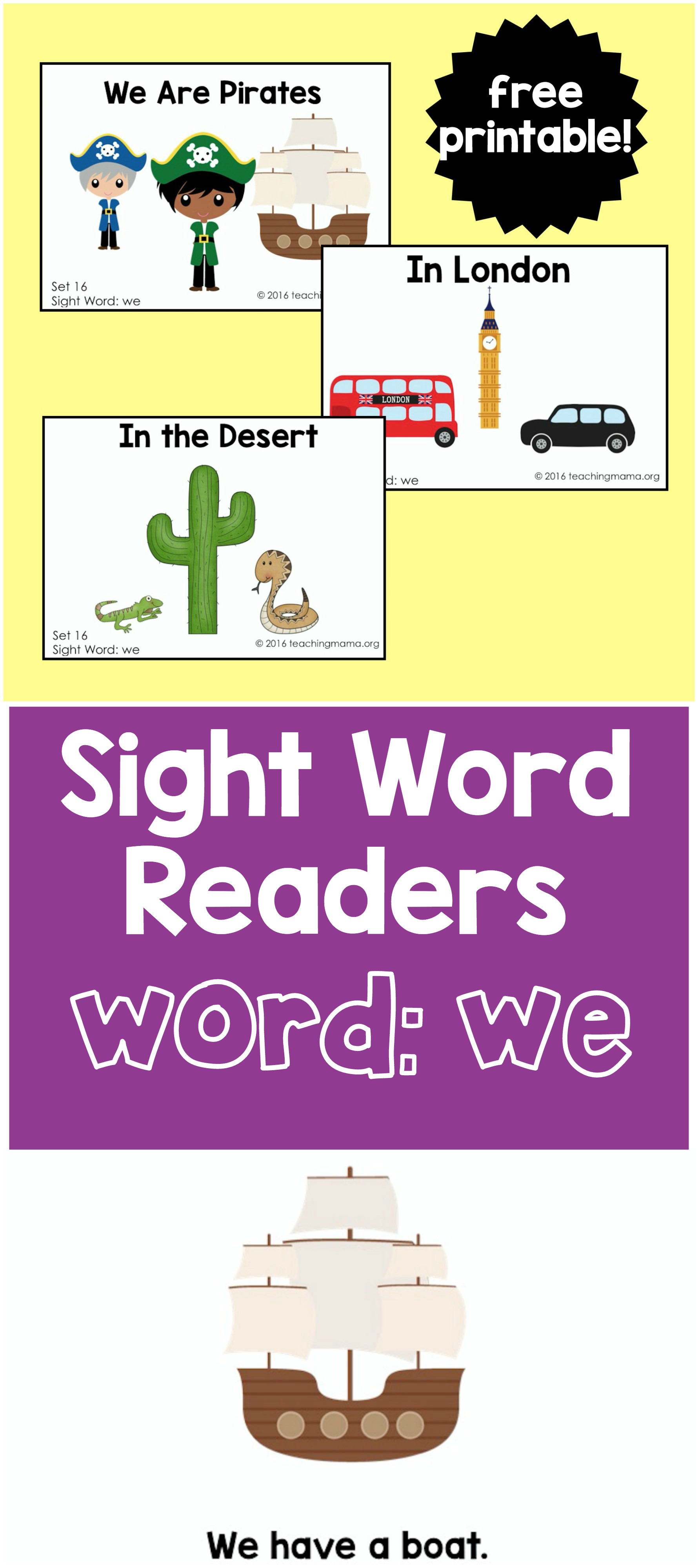 Sight Word Readers for the Word We - Teaching Mama