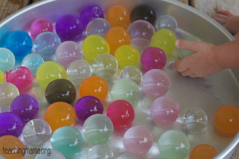 holding giant water beads