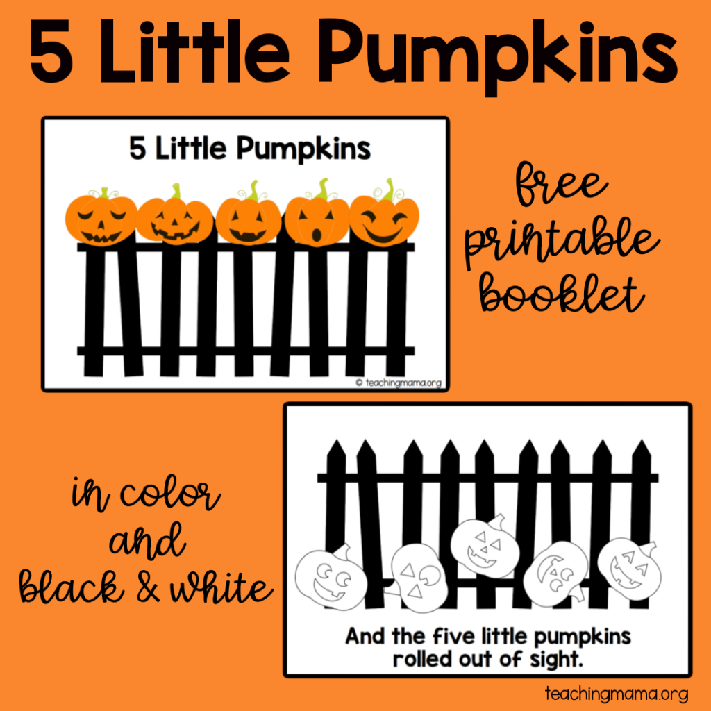 Five Little Pumpkins Free Rhyme Booklet