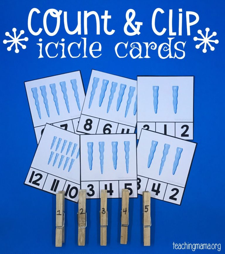 Count and Clip Icicle Cards