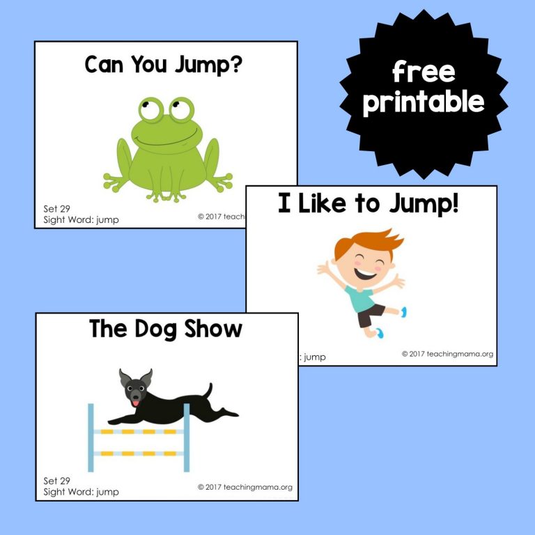Sight Word Readers for the Word “Jump”