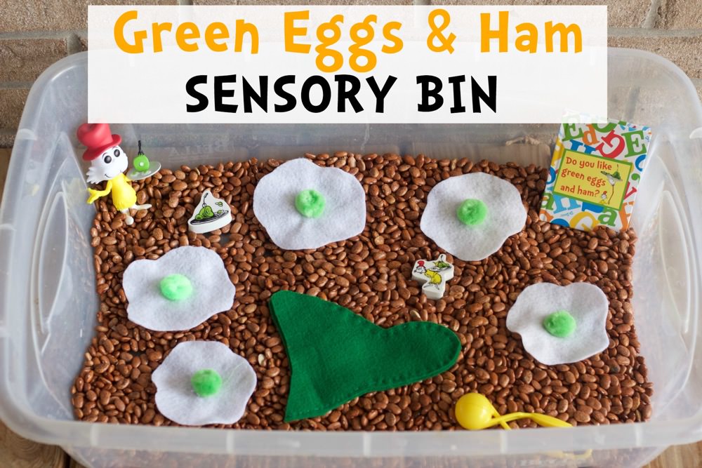 Green Eggs And Ham Sensory Bin