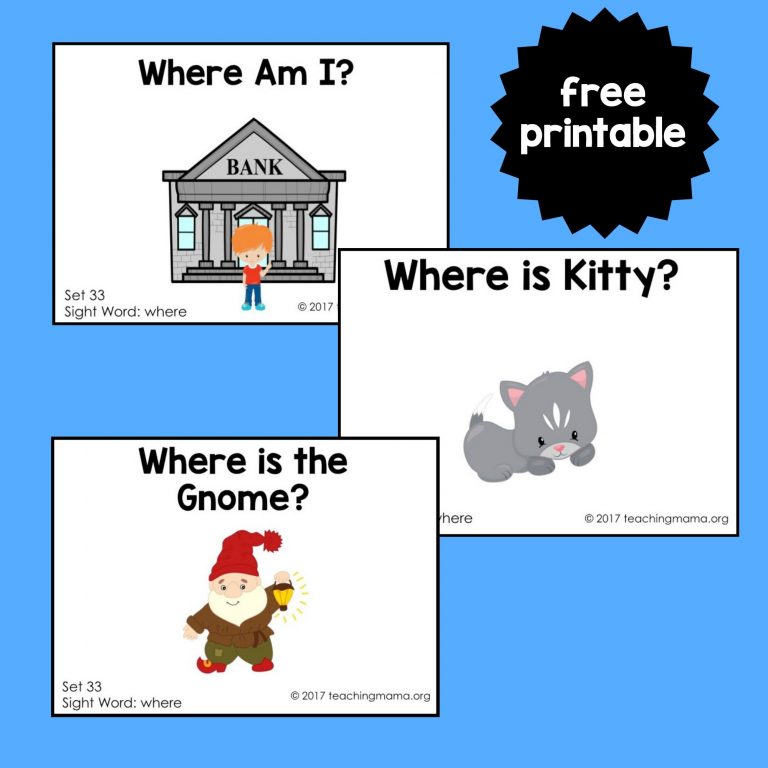 Sight Word Readers for the Word “Where”