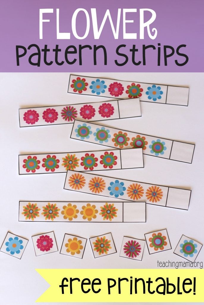 Flower Pattern Strips Teaching Mama