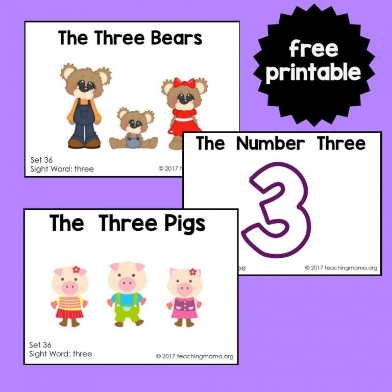 Sight Word Readers for the Word “Three”