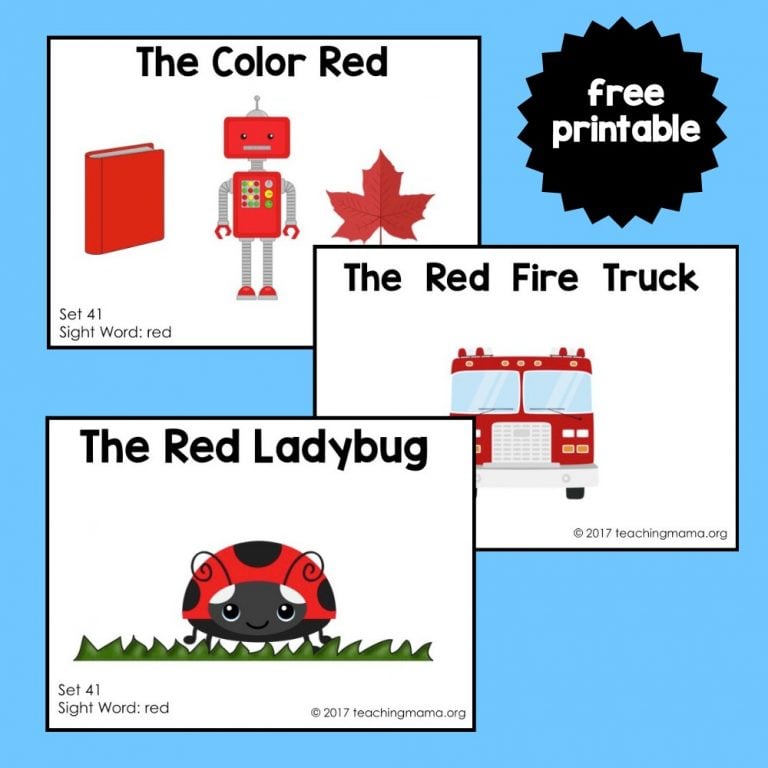 Sight Word Readers for the Word “Red”
