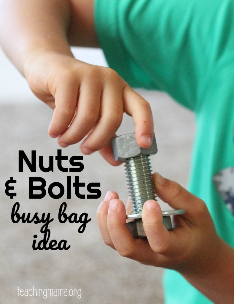 Nuts and Bolts Busy Bag Idea