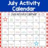 July Activity Calendar - Teaching Mama