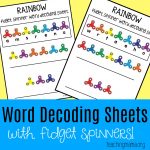 Rainbow Fidget Spinner Word Decoding Sheets
