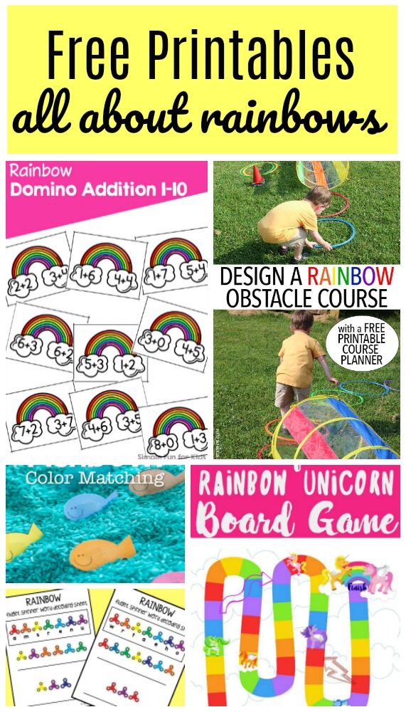 free printables all about rainbows