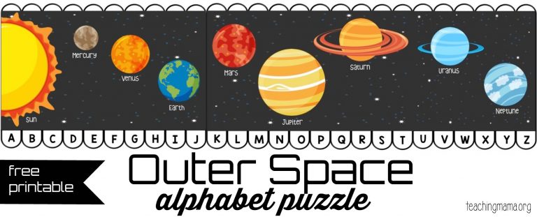 Outer Space Alphabet Puzzle