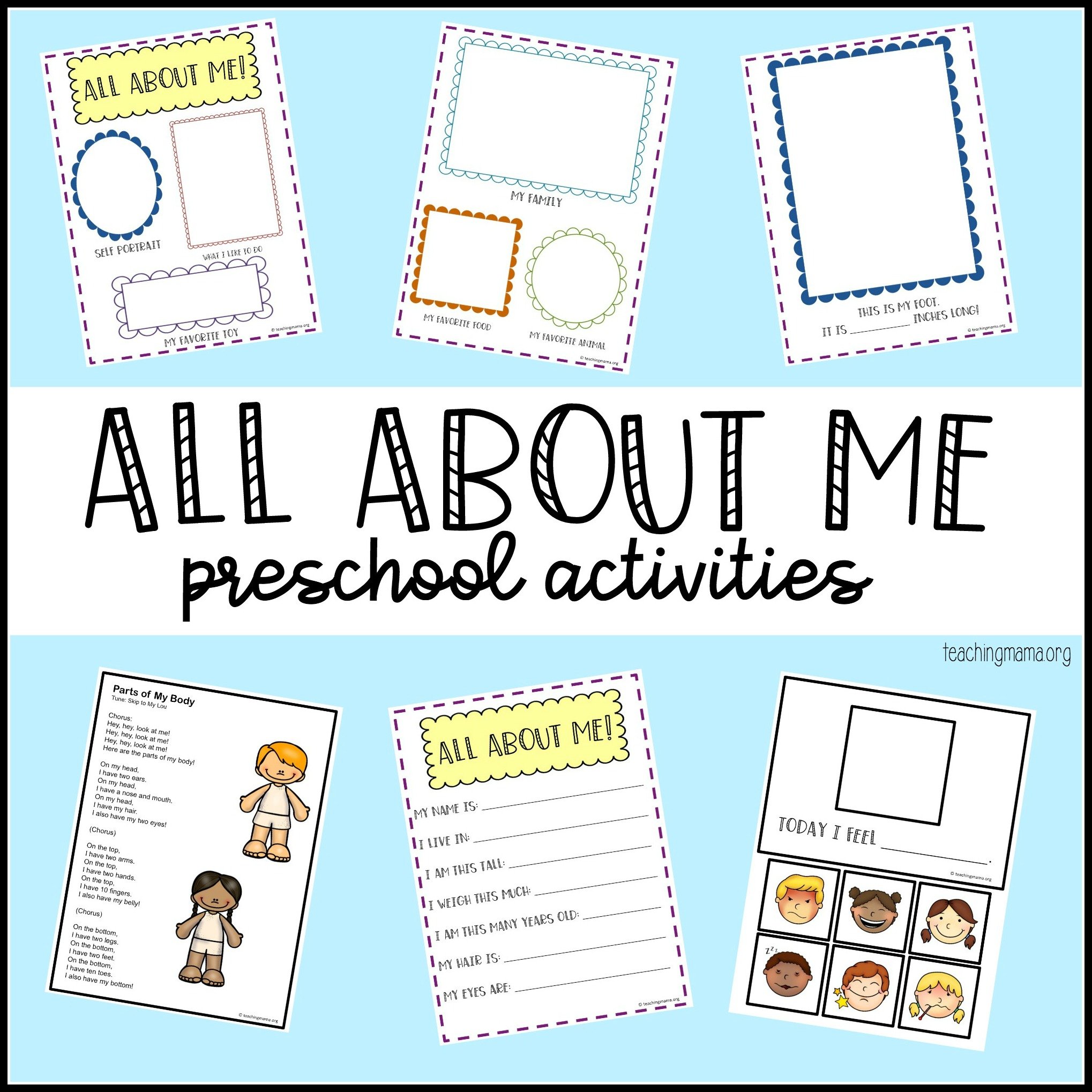 All About Me Preschool Theme For All About Me Worksheet Preschool