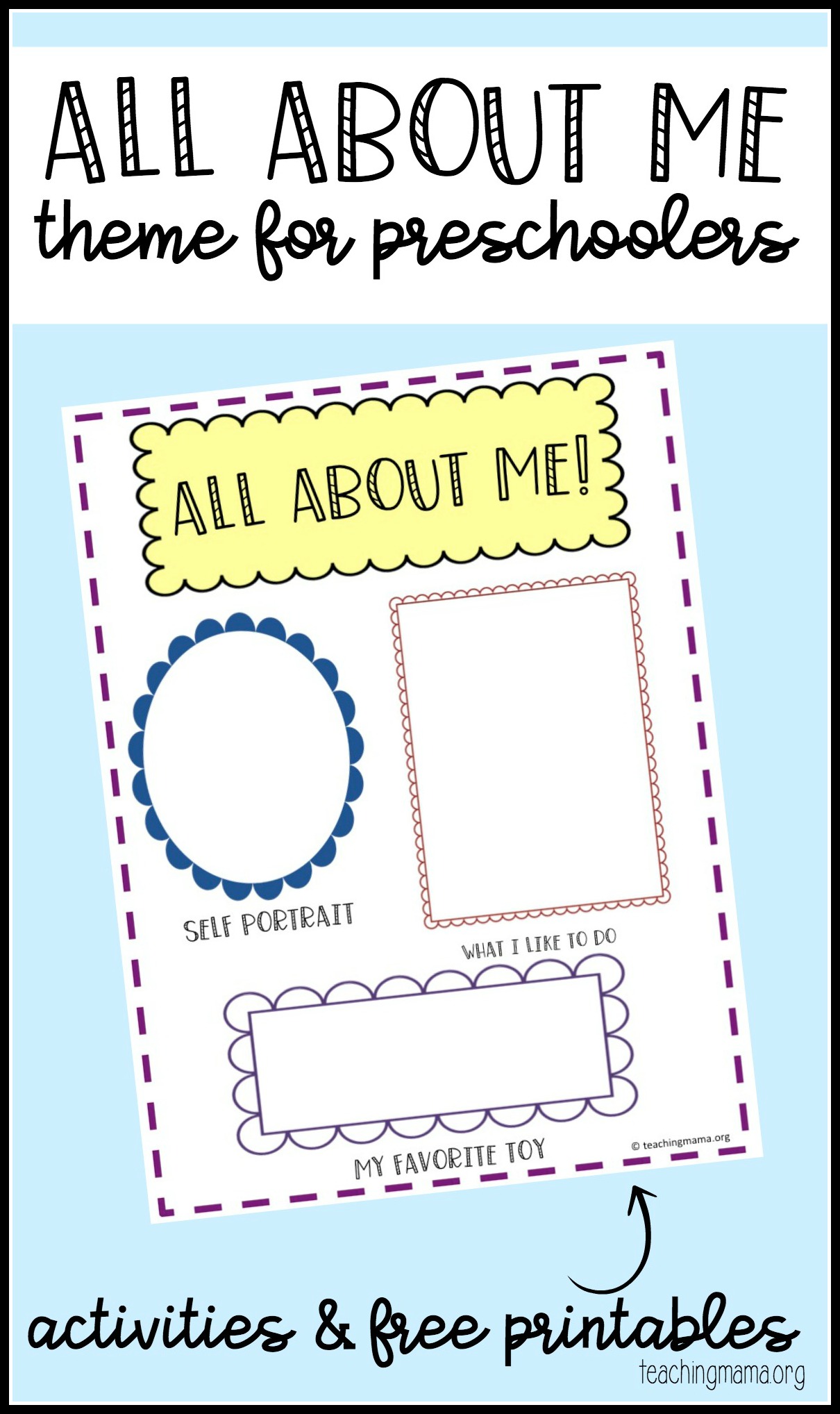 All About Me Theme Border Teaching Mama